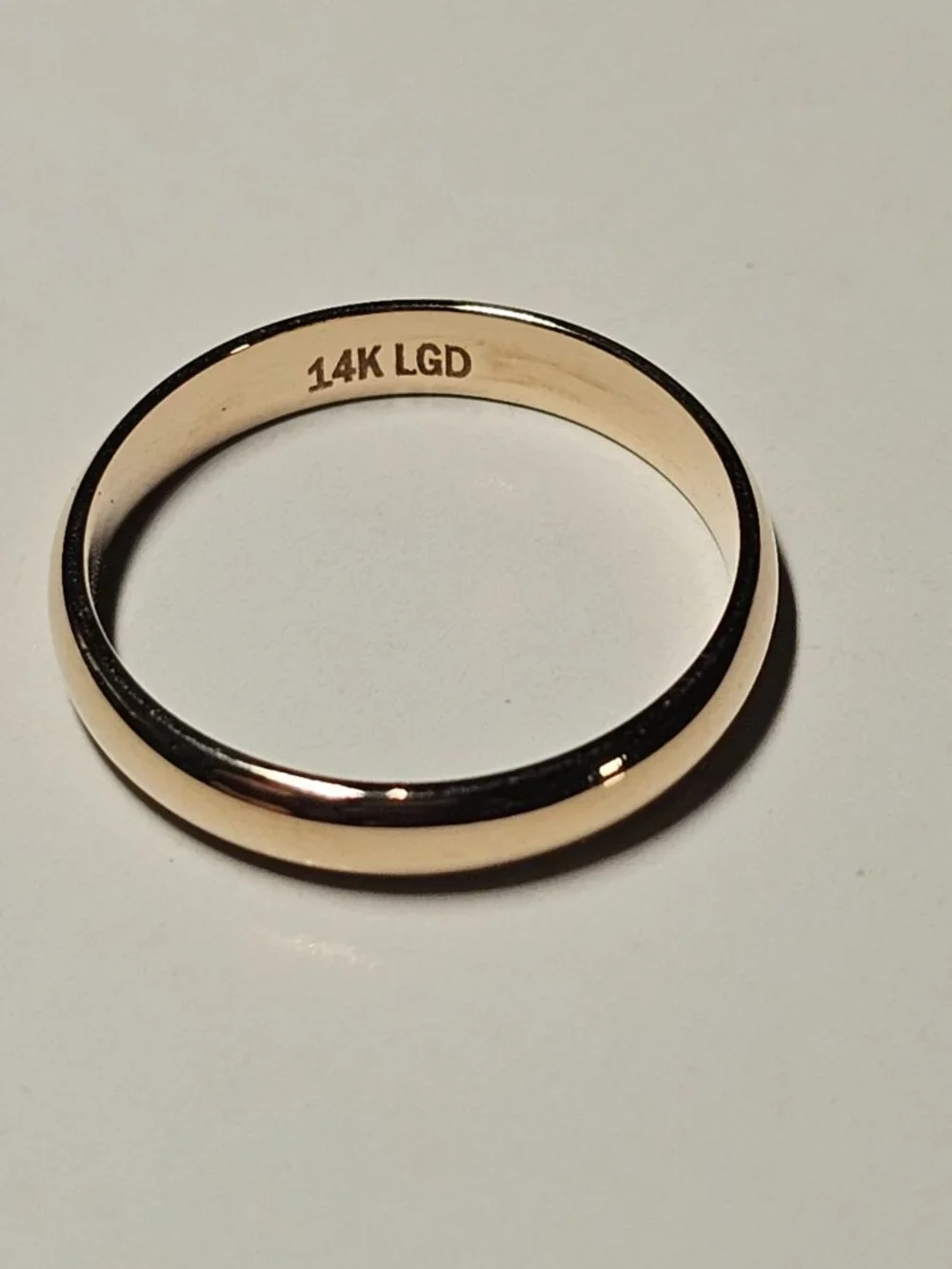 14KT GOLD PLAIN WEDDING BAND 3MM SIZE 4.5